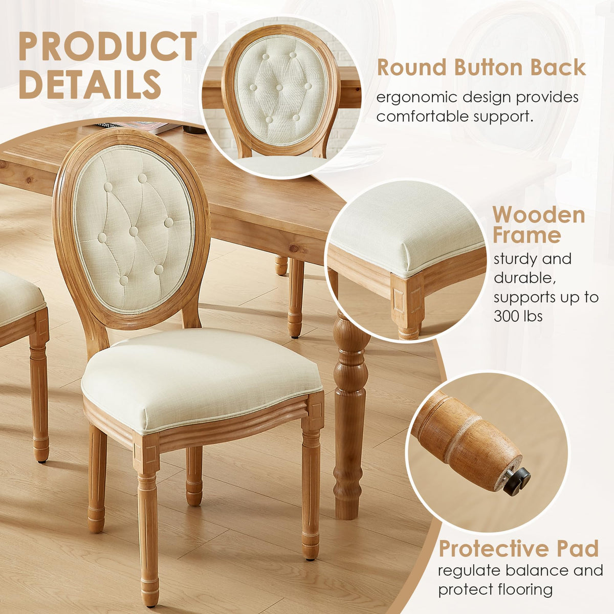 French Country, Upholstered Set of 2