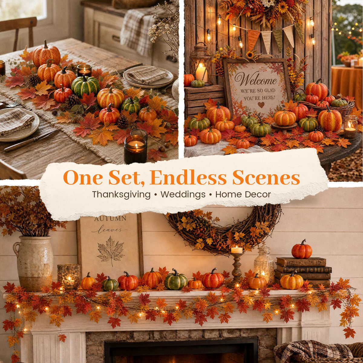 38 PCS Fake Pumpkin for Decorating, Fall Decorations