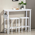 47" Industrial Bar Table Set with 2 Stools - Counter Height Dining & Pub Table for Small Spaces, Kitchen, Apartment