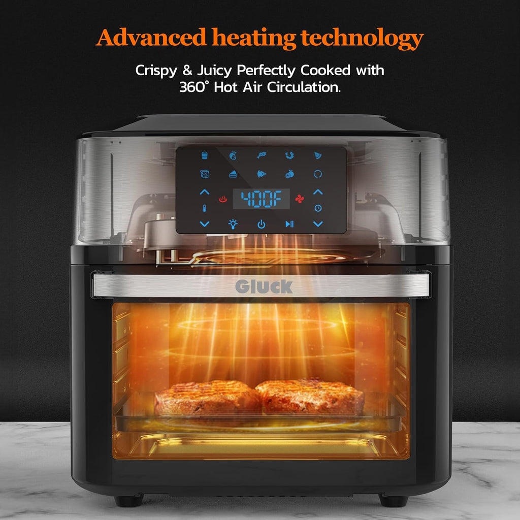 Air Fryer Oven Large 20 QT, 10-in-1 Toaster Oven Air Fryer Combo with Window for Family, Airfryer Oven with Rotisserie