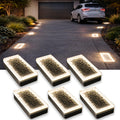 4x8 Solar Ground Lights, 3500K Paver Light, Warm White, 6Pack