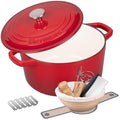 Enameled Cast Iron Dutch Oven Pot with Lid, for Bread Baking, Round Bread Oven- include Sourdough Bread Baking