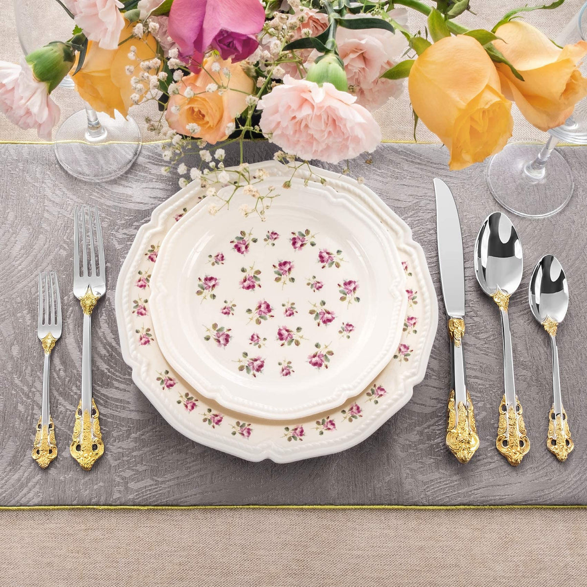 Luxury 65-Piece 18/10 Stainless Steel Flatware Set