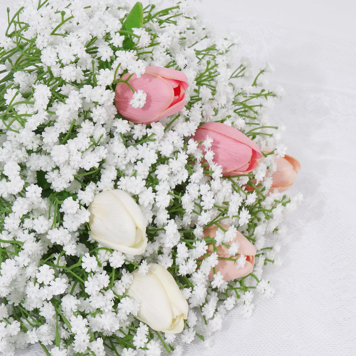Babys Breath Artificial Flowers, 12 Pcs Baby Breath Flowers Fake Bulk