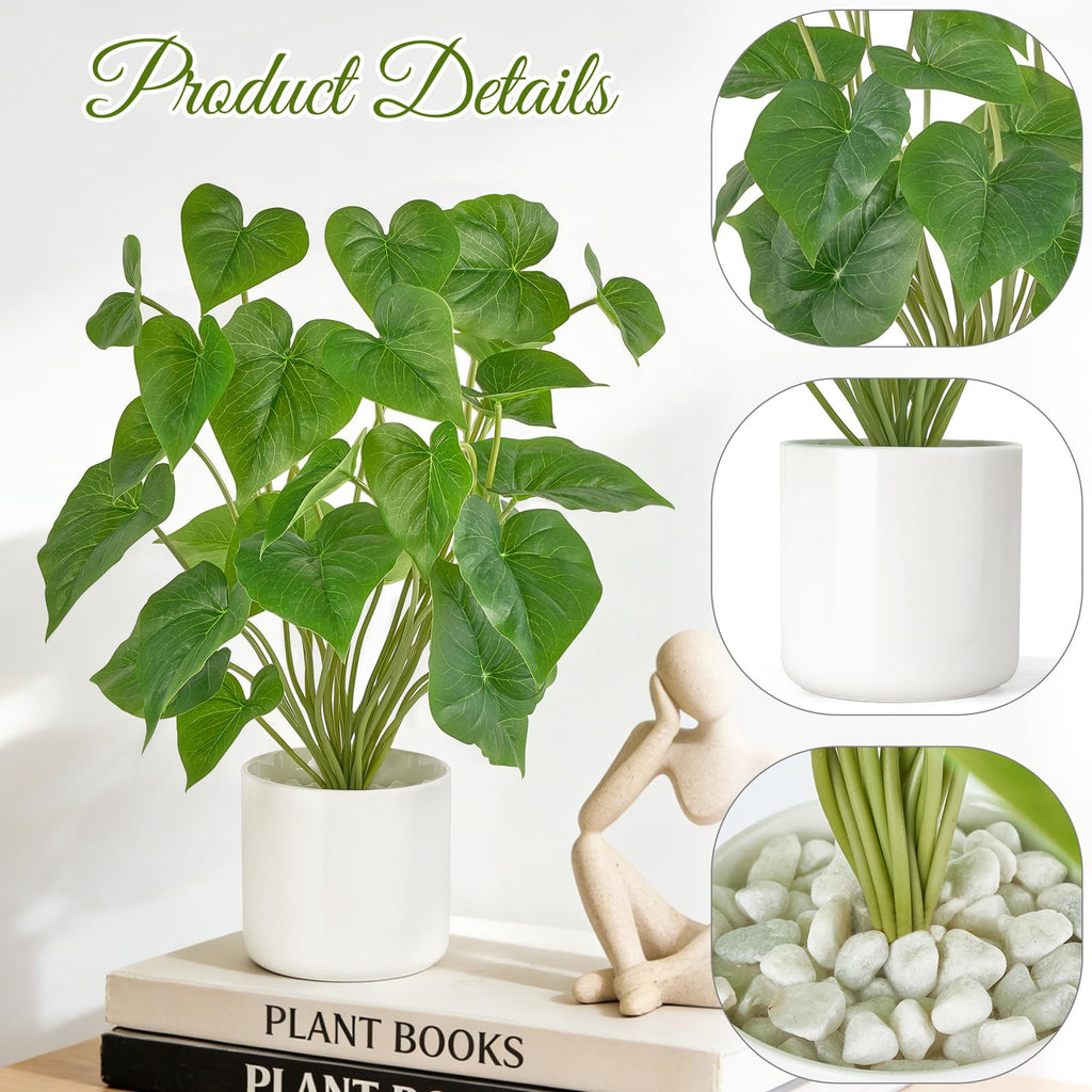 Fake Plants in Ceramic Pot, 17" Potted Artificial Plants Home Decor
