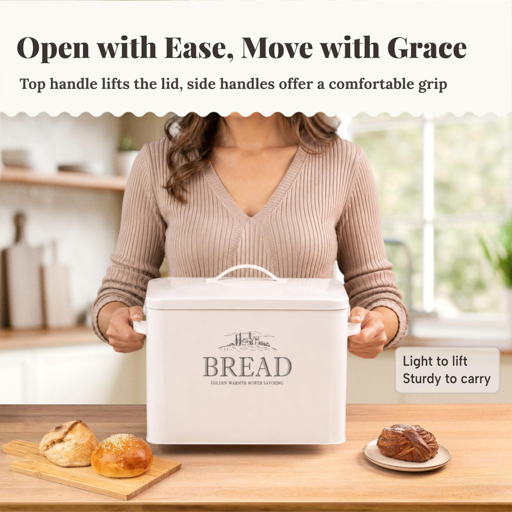 Bread Box - Extra Large Metal Countertop, Farmhouse
