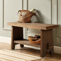 Wood Entryway Bench - 31.5" Farmhouse Small Storage Bench, Indoor