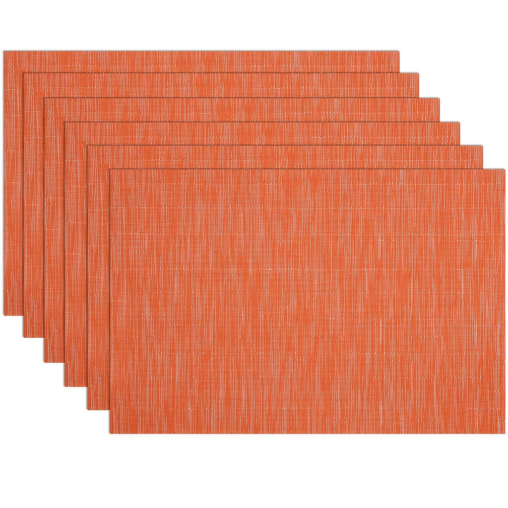 Orange Fall Placemats Set of 6 Woven Vinyl Autumn Place Mats