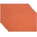 Orange Fall Placemats Set of 6 Woven Vinyl Autumn Place Mats