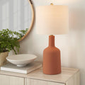 Home 22" Orange Terracotta Ceramic Table Lamp for Modern, Transitional, Bedside Table, Living Room, Dining, Entryway