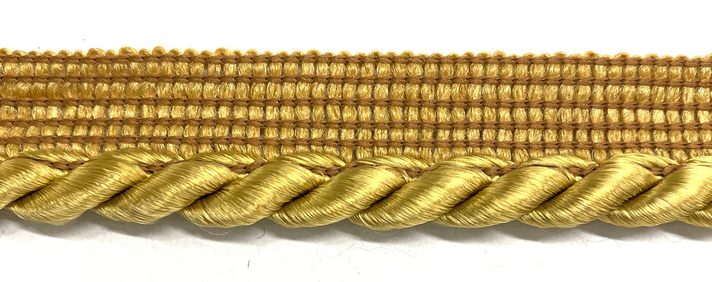 Large Twisted Cord w/Lip Piping Trimming - 6 Yards - Many Colors! (Antique Gold)