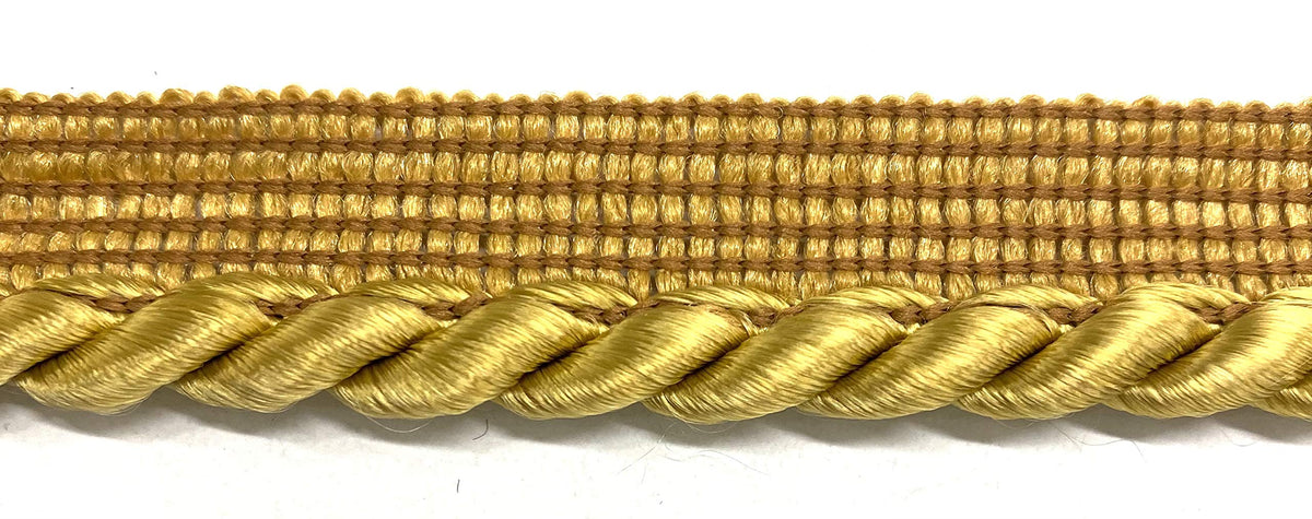 Large Twisted Cord w/Lip Piping Trimming - 6 Yards - Many Colors! (Antique Gold)