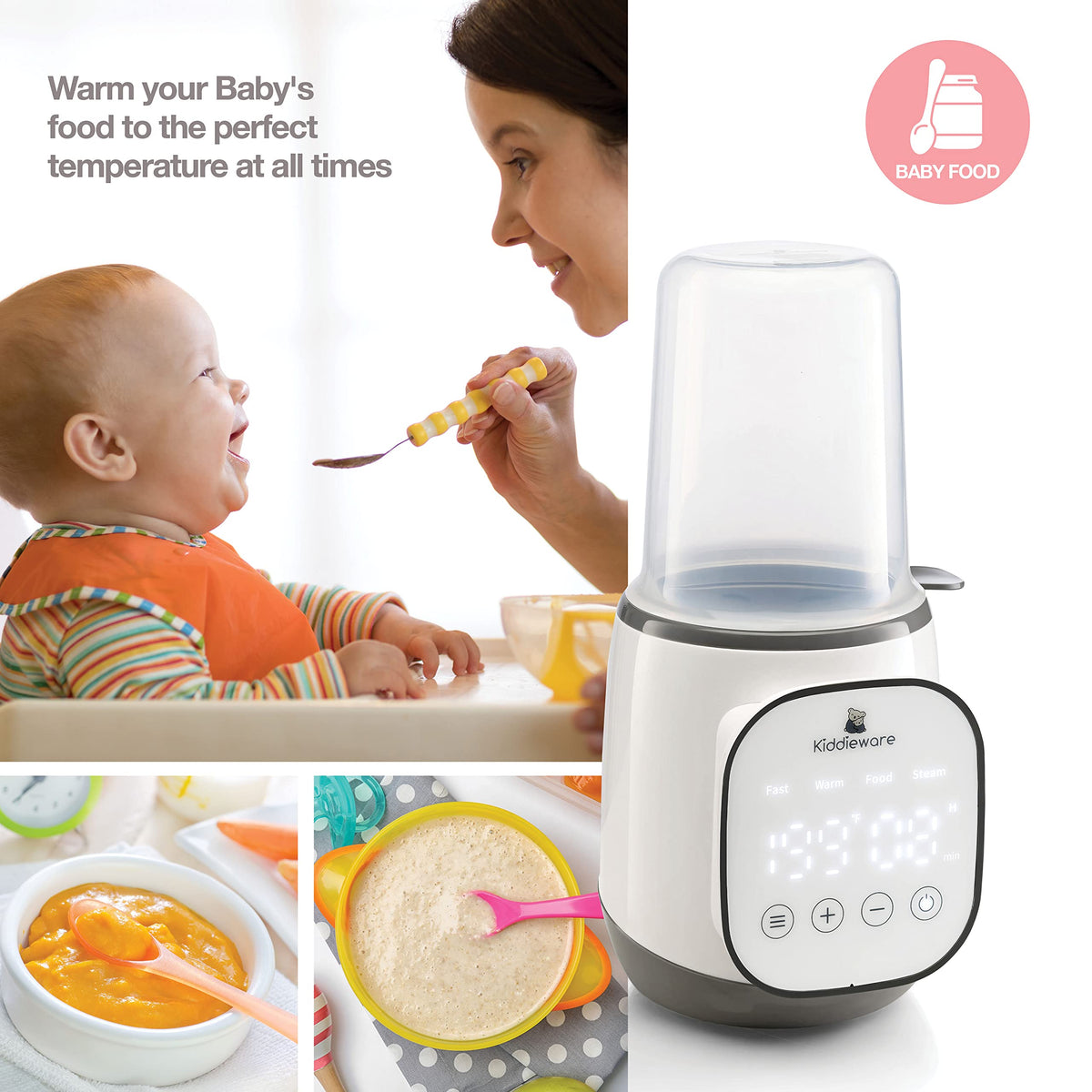 Baby Bottle Warmer for Breastmilk - 5-in-1 Feeding Bottle Warmers for all Bottles, Food Jars, and Breastmilk Bags