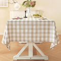 Beige Checkered Tablecloth Rectangle Tables Buffalo Plaid Gingham Table Cloth Cotton Linen Rustic Tablecloths