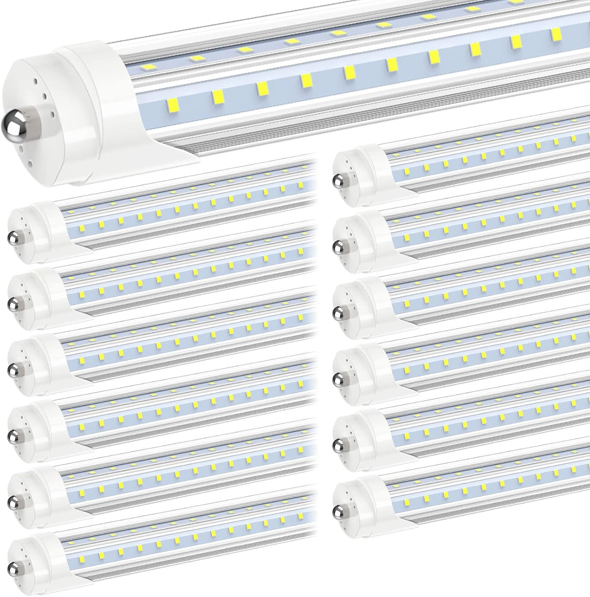 8FT LED Tube Light, 50W 6000LM 5000K, 270 Degree V Shaped