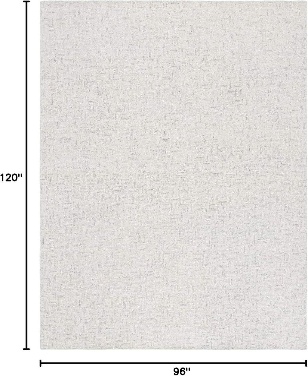 Area Rug - Micro-Loop Collection - Large - Light Grey & Ivory, Handmade Wool, Ideal, Dining Space (MLP537F)