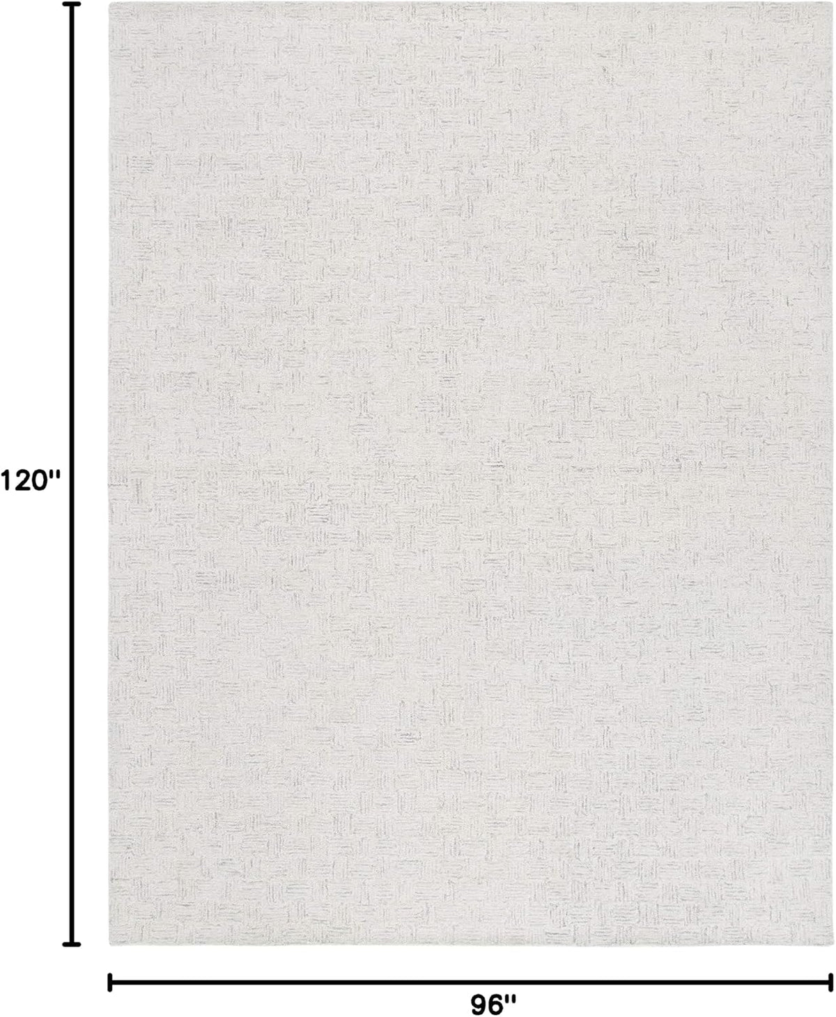 Area Rug - Micro-Loop Collection - Large - Light Grey & Ivory, Handmade Wool, Ideal, Dining Space (MLP537F)