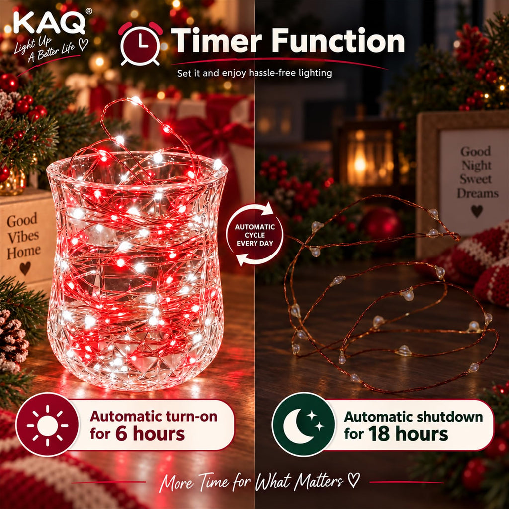 4 Pack Fairy Lights Battery Operated Twinkle Lights Remote Red Cool White