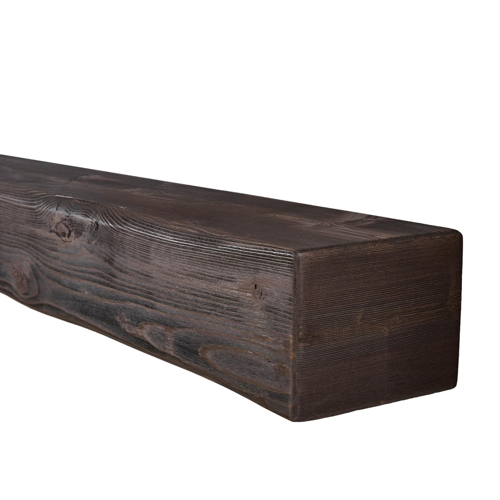 Handmade Rustic 48 Inch Fireplace Mantel Shelf, Dark Walnut 8Dx6H