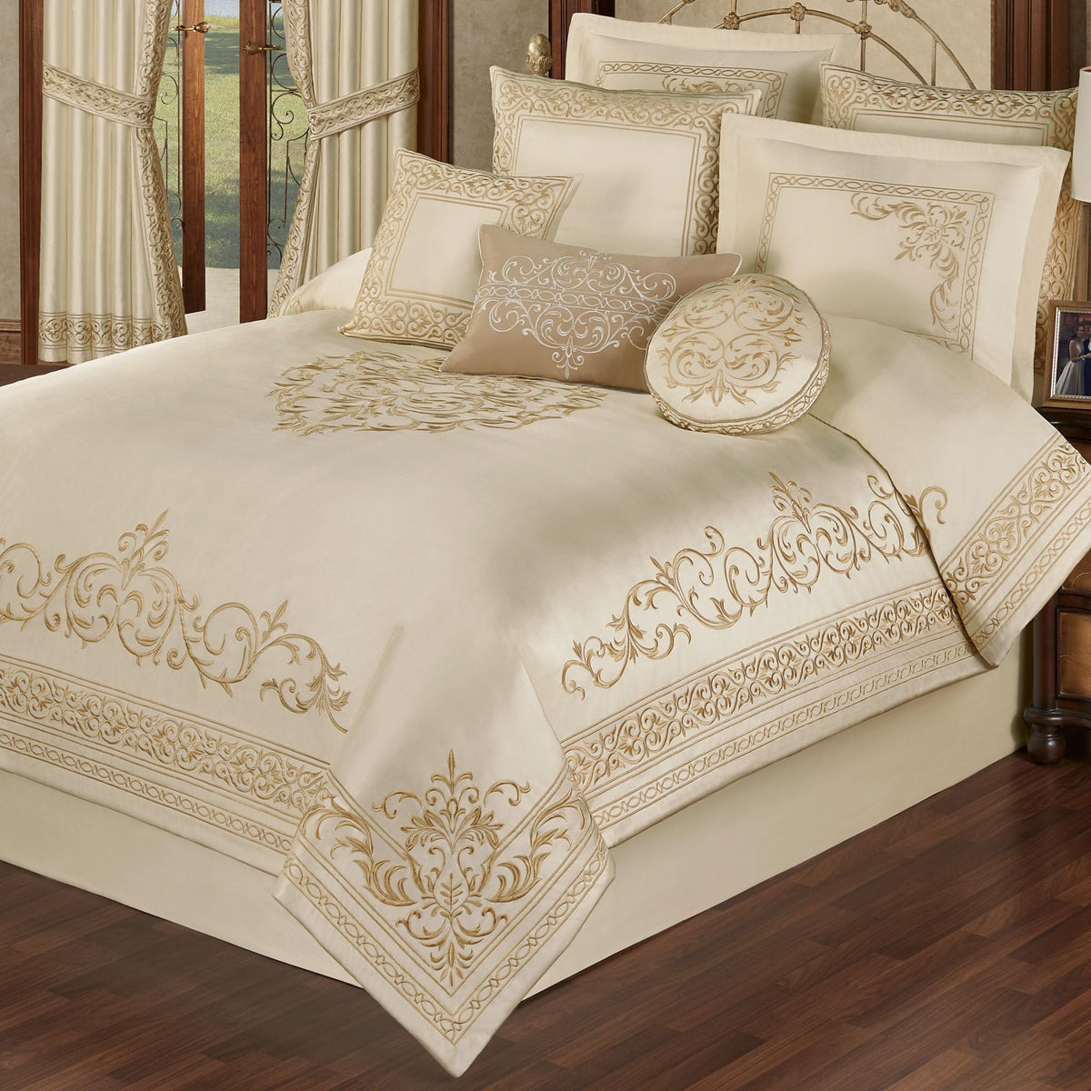 Versailles Luxury Comforter, Classic Pearl, 11 Pc Set