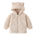 Toddler Boys Girls Hooded Fleece Jacket Teddy Coat Cute Bear Hoodie Zip Up Sherpa Winter Warm Outwear With Pocket Off