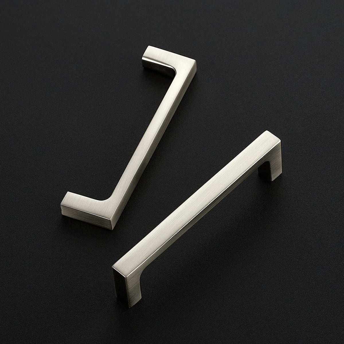 Brushed Nickel Cabinet Handles Square Pulls, 3-3/4 Inch, 10 Pack
