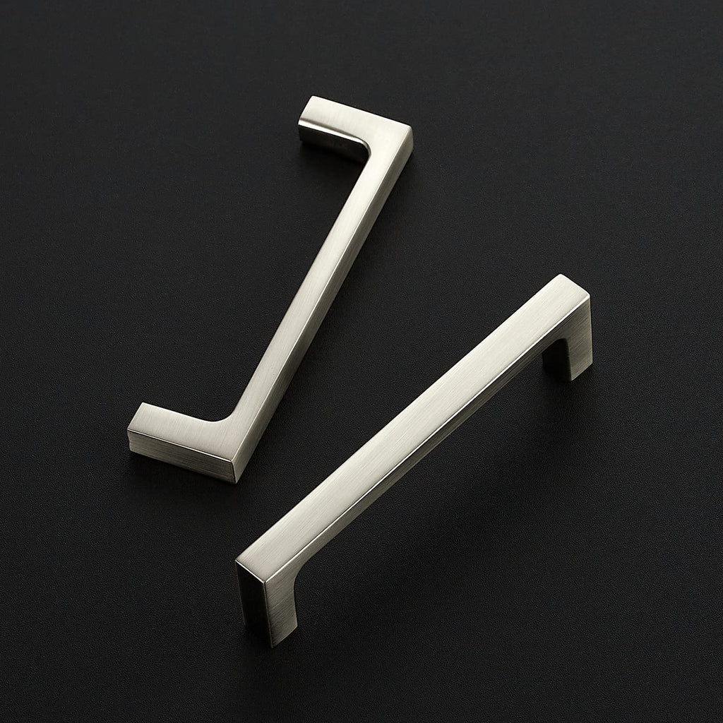 Brushed Nickel Cabinet Handles Square Pulls, 3-3/4 Inch, 20 Pack