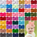 50 Pcs Baby Girls Large Bow Headbands 6.3 Inch Soft Nylon Turban