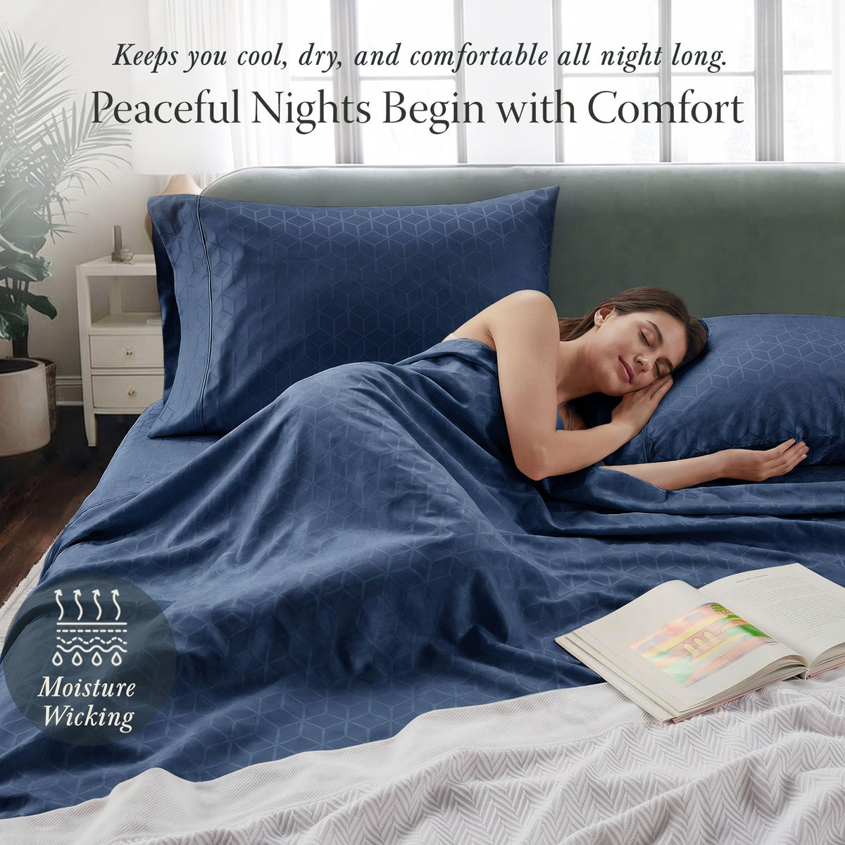 400 Thread Count Egyptian Cotton King Sheet Set, Jacquard Damask