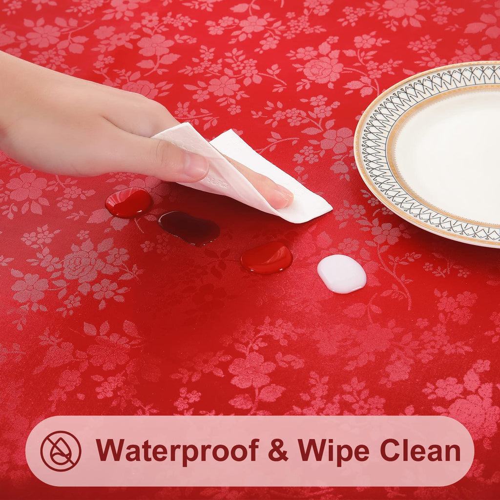 Round Waterproof Heavy Duty Vinyl Tablecloths, 70 x 70 Inch