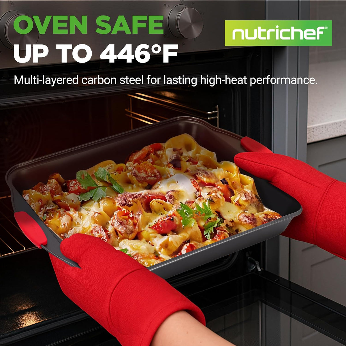 Pans Set - 6 Piece Bakeware with Nonstick Carbon Steel for Easy Release and Cleanup, Durable and Versatile Design