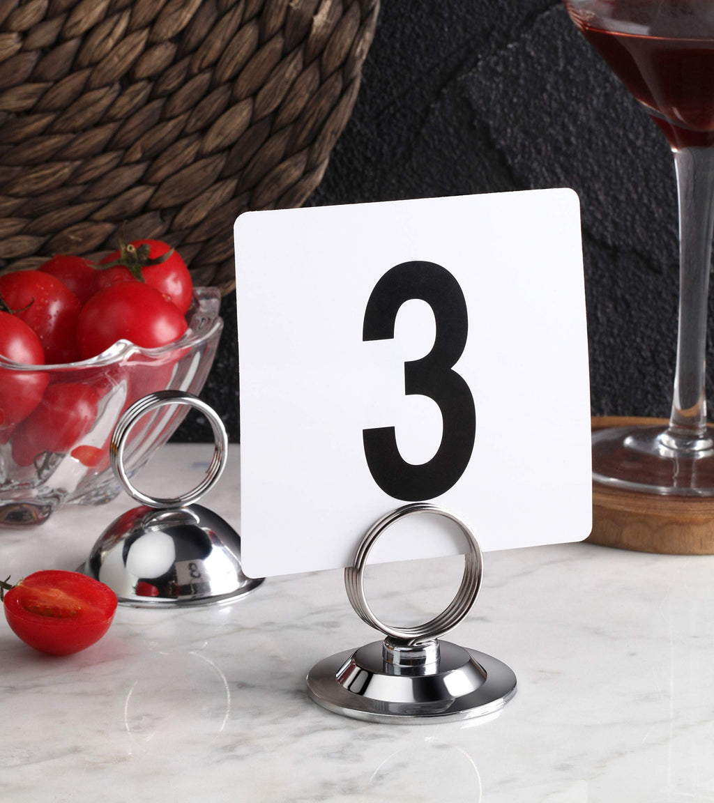 Split-Ring Style, Place Card/Table Number Holder, 2.5 x 2.33 Inch, Silver, Set of 12