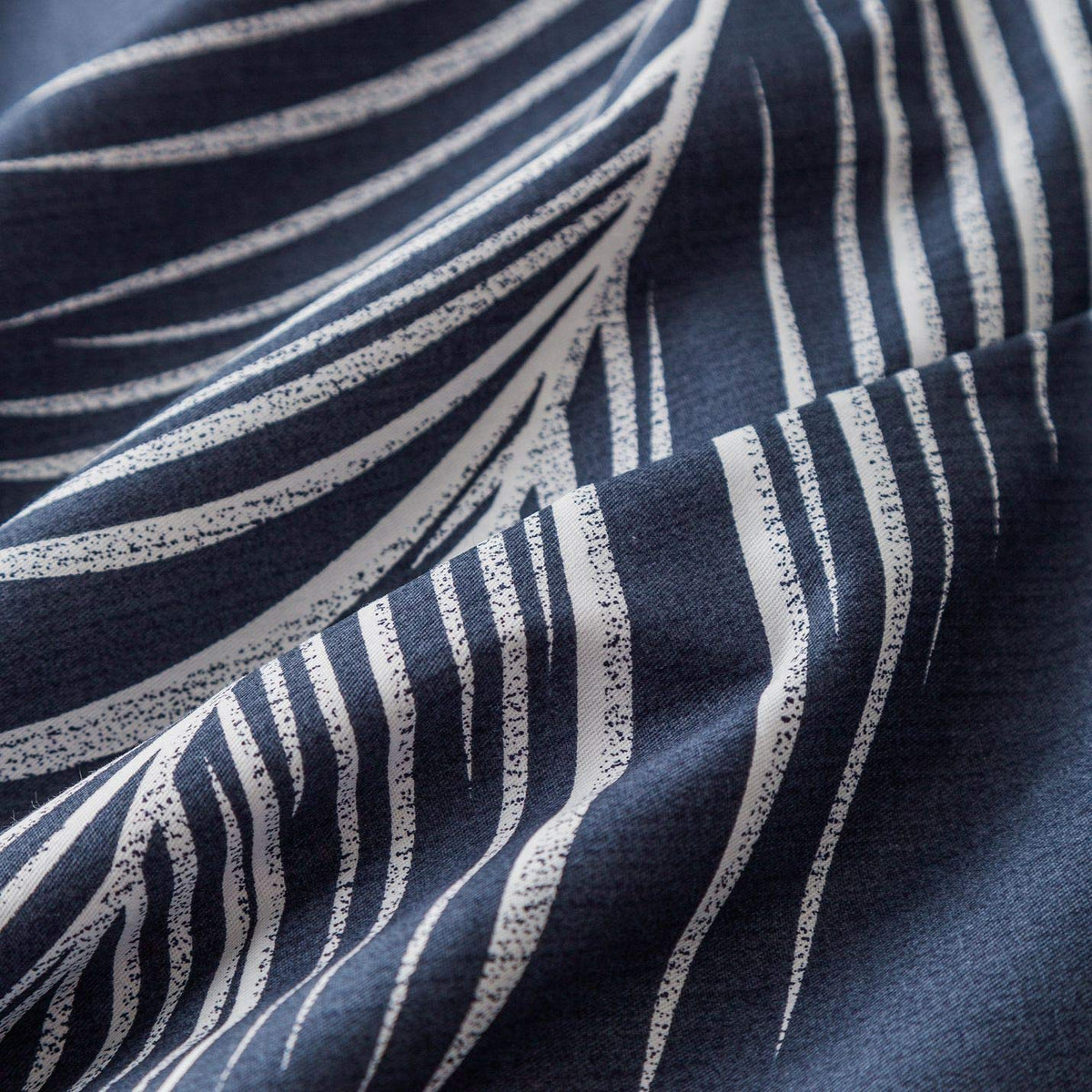 Navy Blue Botanical Duvet Cover 100% Cotton 3 Pcs Set