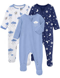Baby Pajamas 100% Organic Cotton Baby Sleepers for Boys Girls Clothes, Pack Soft infant Toddler Footed