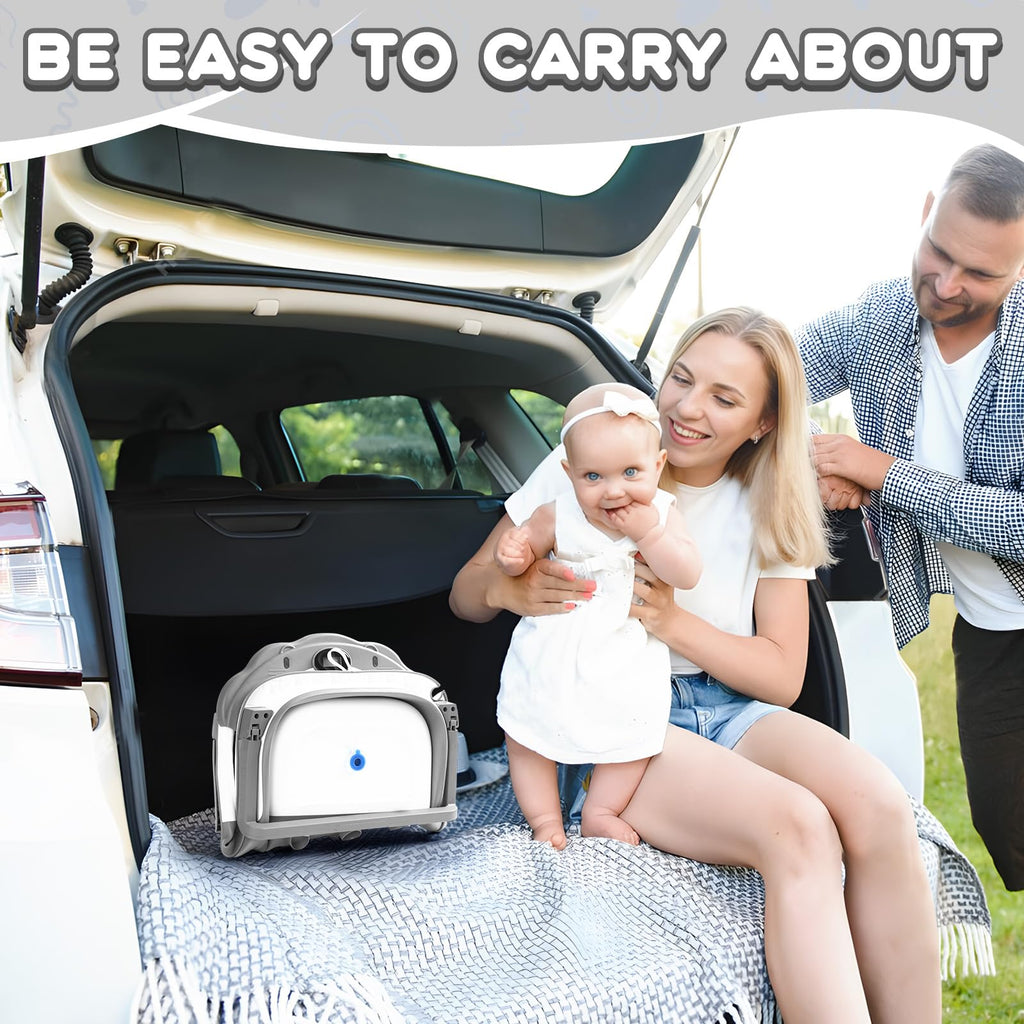 Bathtub Collapsible with Thermometer & Cushion, Portable Travel Tub