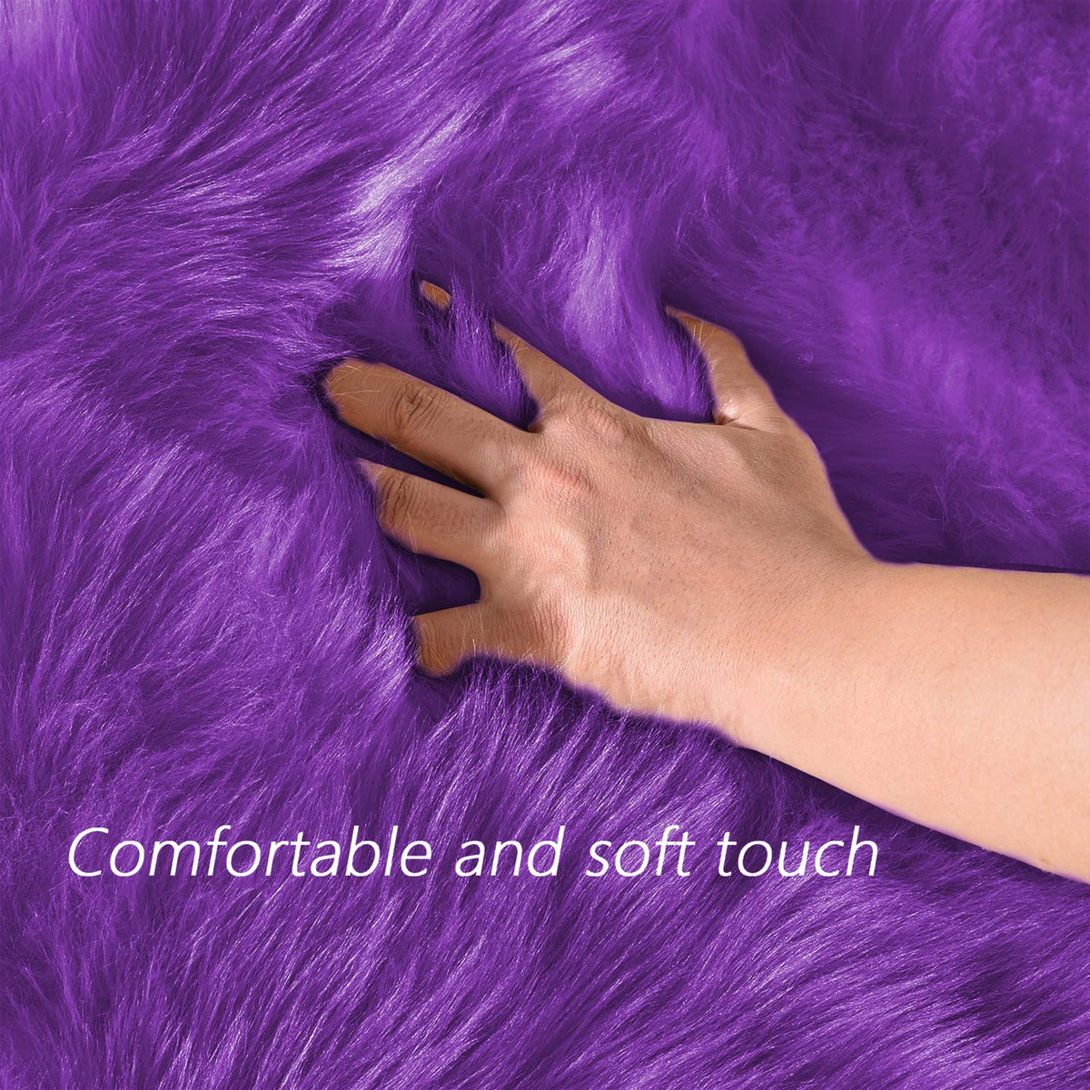 Washable Runners 2x6 Fluffy Shaggy Rug Purple Faux Sheepskin Fur Rug Small Soft Furry Rugs Bedroom Sofa Cute Room