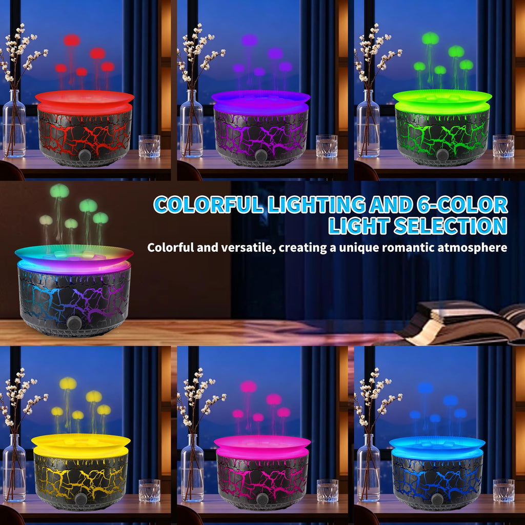 Jellyfish Essential Oil Diffuser, Aroma humidifuer with 5 Mist Ring
