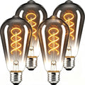 ST64 LED Vintage Edison Light Bulbs 60W Equivalent, Dimmable Smoky 3000K
