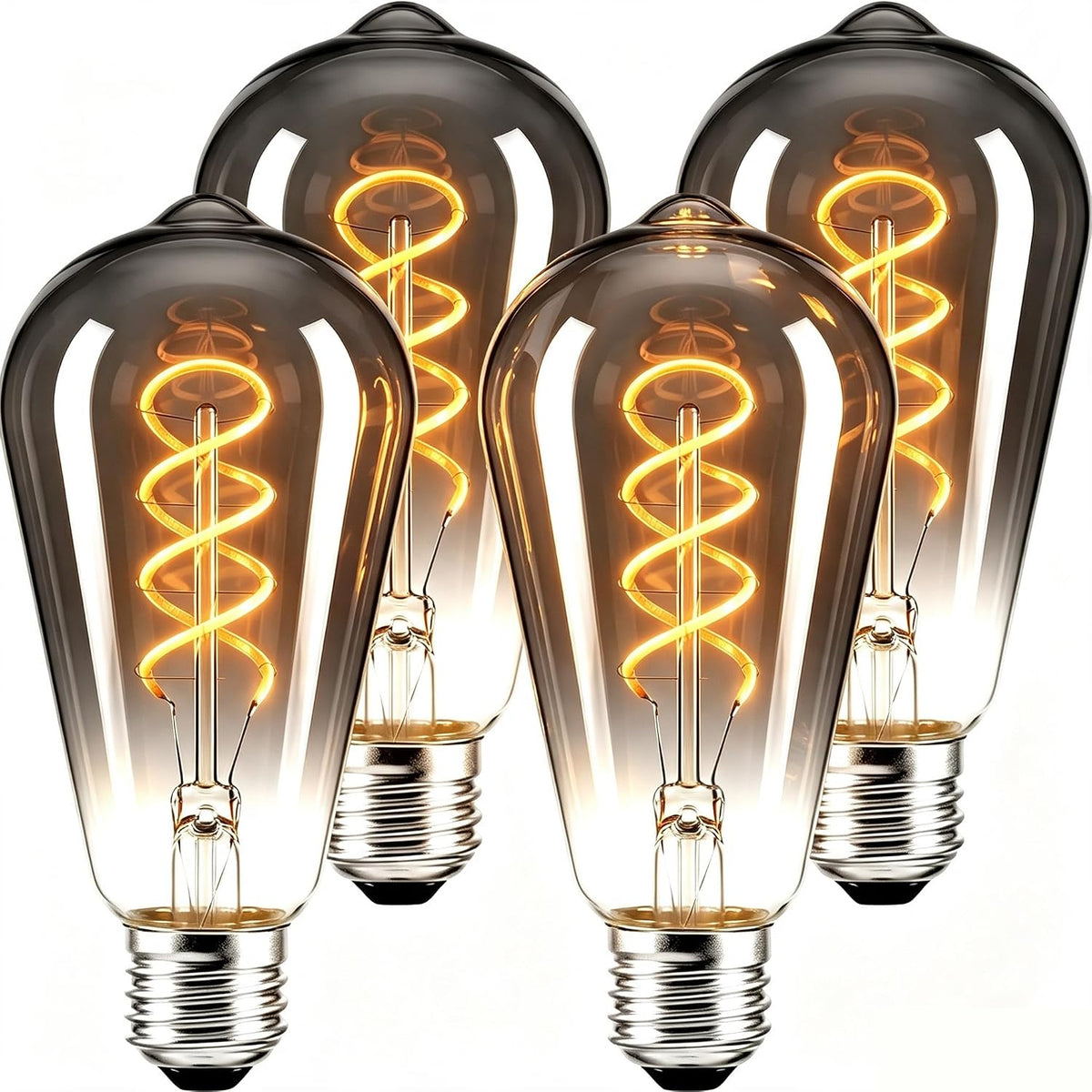 ST64 LED Vintage Edison Light Bulbs 60W Equivalent, Dimmable Smoky 3000K