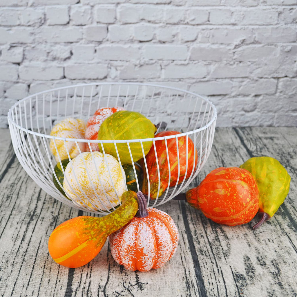 12Pcs Lifelike Simulation Realistic Mixture of Artificial Pumpkins Fake Vegetable Fruit Decoration