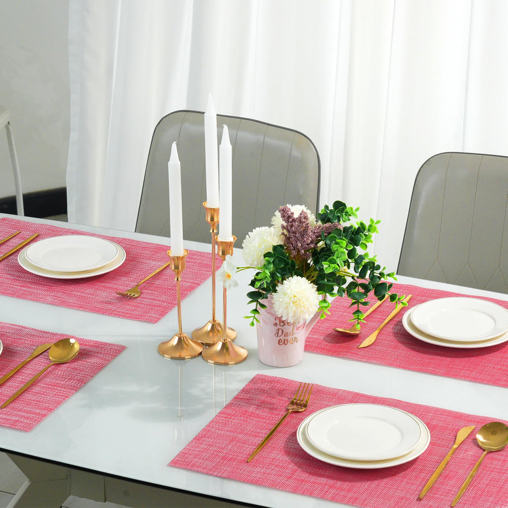Placemats Set of 12,Christmas Decoration Non-Slip PVC Weave Table Mats Easy to Clean,Heat Resistant Place Mats Dining