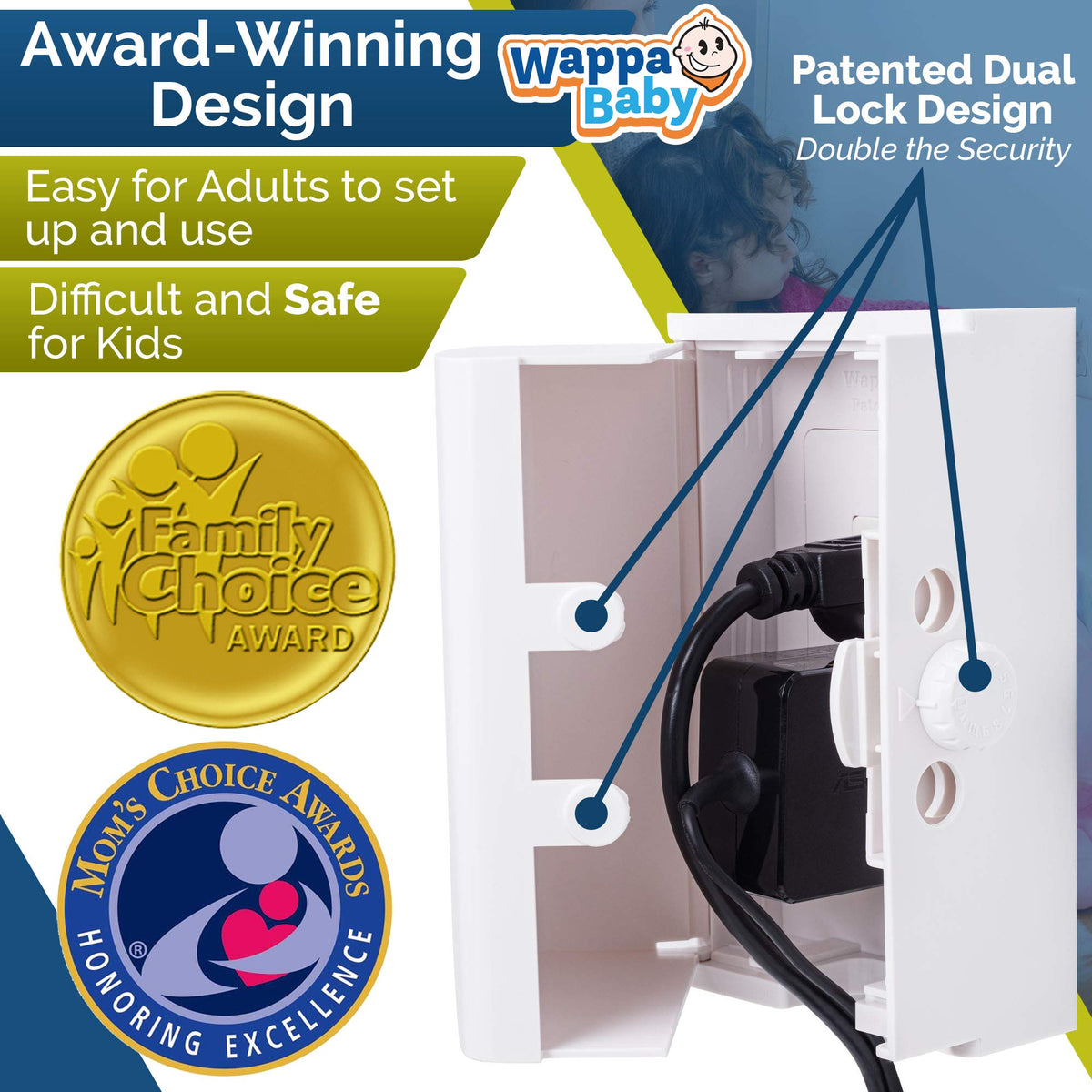 Outlet Cover BOX Baby Proofing (2 Pack) Patented Dual-Lock for Much Better Toddler Proofing, Easier Operation, Simple