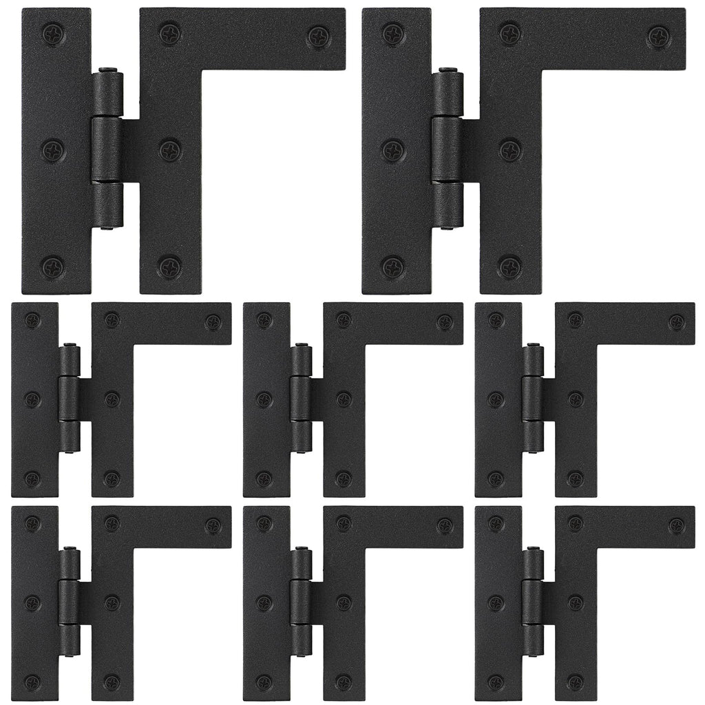 8 Pack Black Wrought Iron Hl Cabinet Hinge Black Powder Coated
