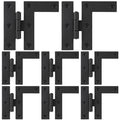 8 Pack Black Wrought Iron Hl Cabinet Hinge Black Powder Coated