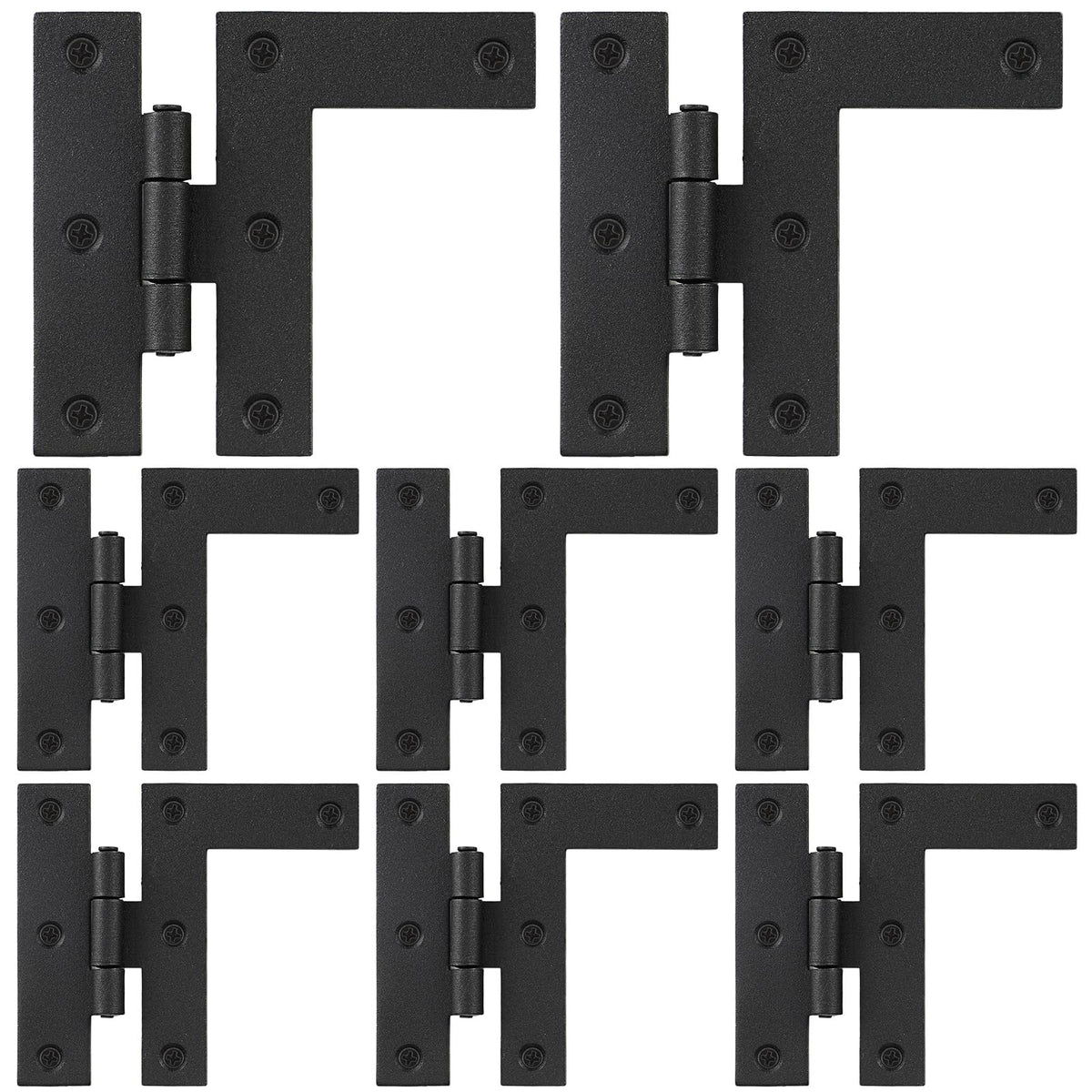 8 Pack Black Wrought Iron Hl Cabinet Hinge Black Powder Coated