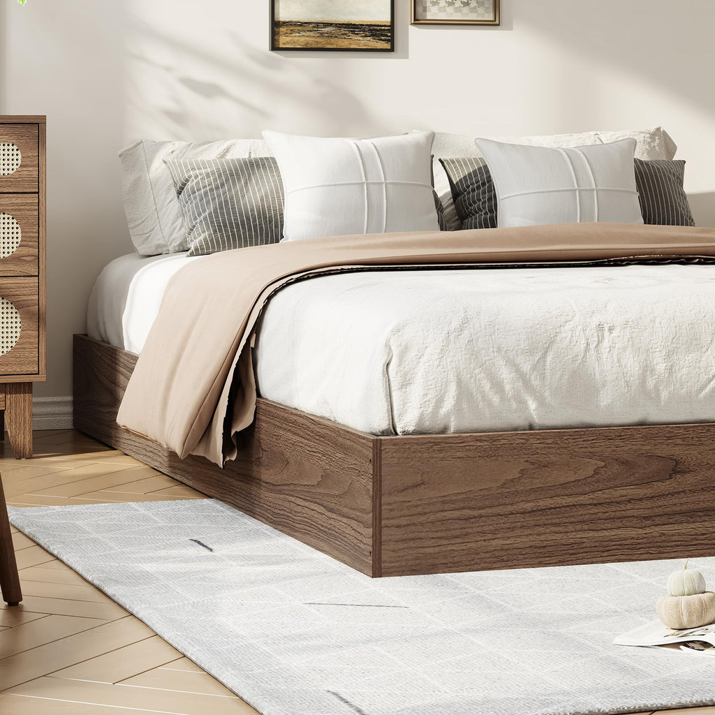 Wood Platform Bed Frame, Full Bed Frame Without Headboard