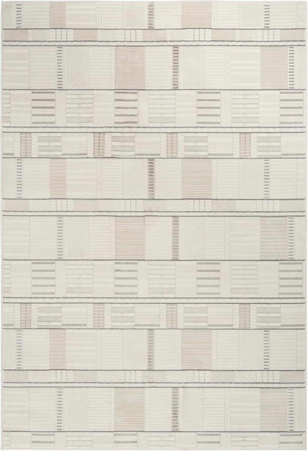 Home Nordic Ivory Grey Area Rug - Easy Clean, Non Shedding, Bed Room, Living Room, Dining Room, Kitchen