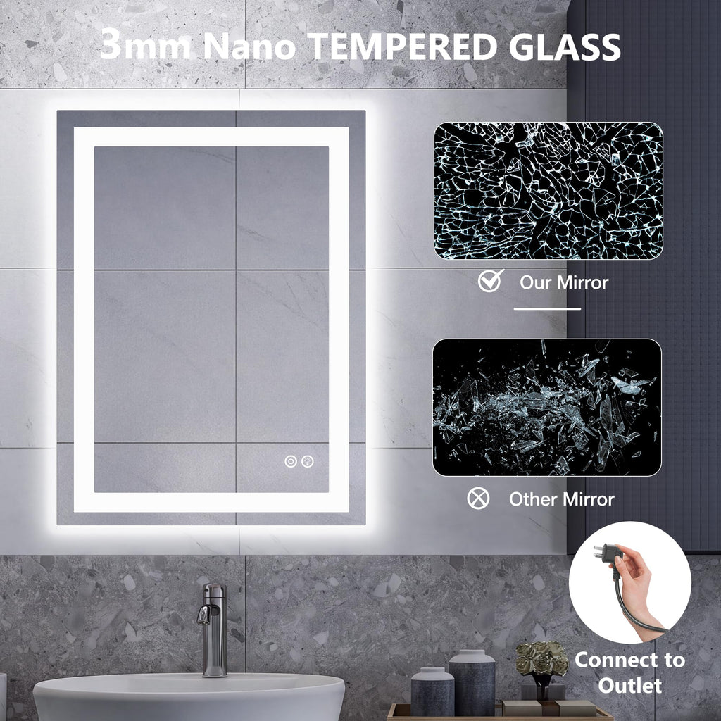 24.1"x32.1" LED Bathroom Mirror, Bathroom Vanity Mirror