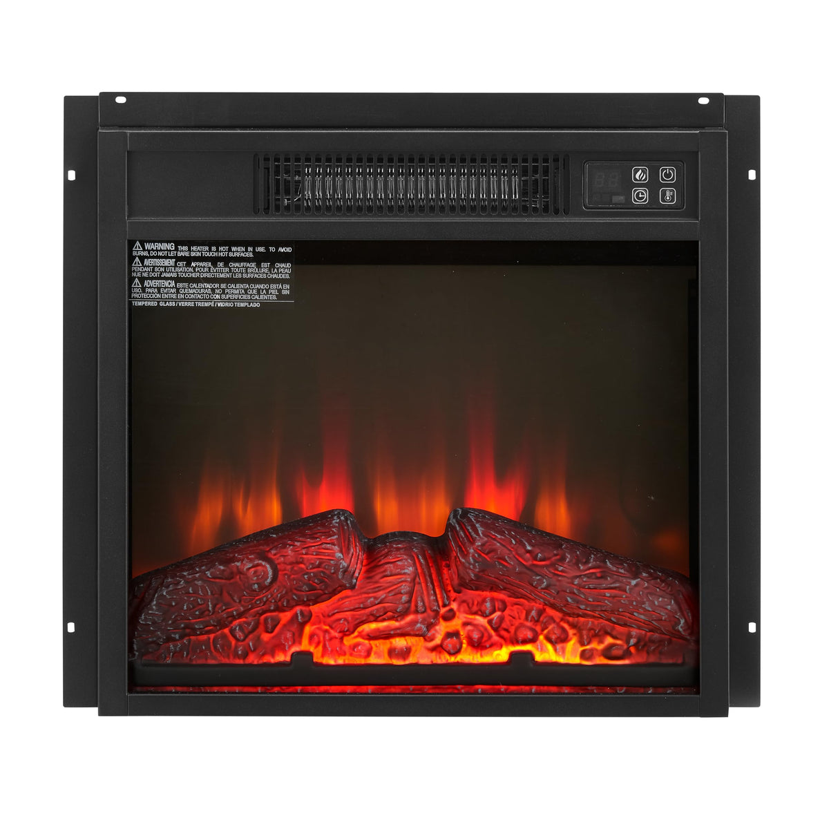 18" Electric Fireplace Insert, 1400W, 6H Timer, Overheat Protection Insert