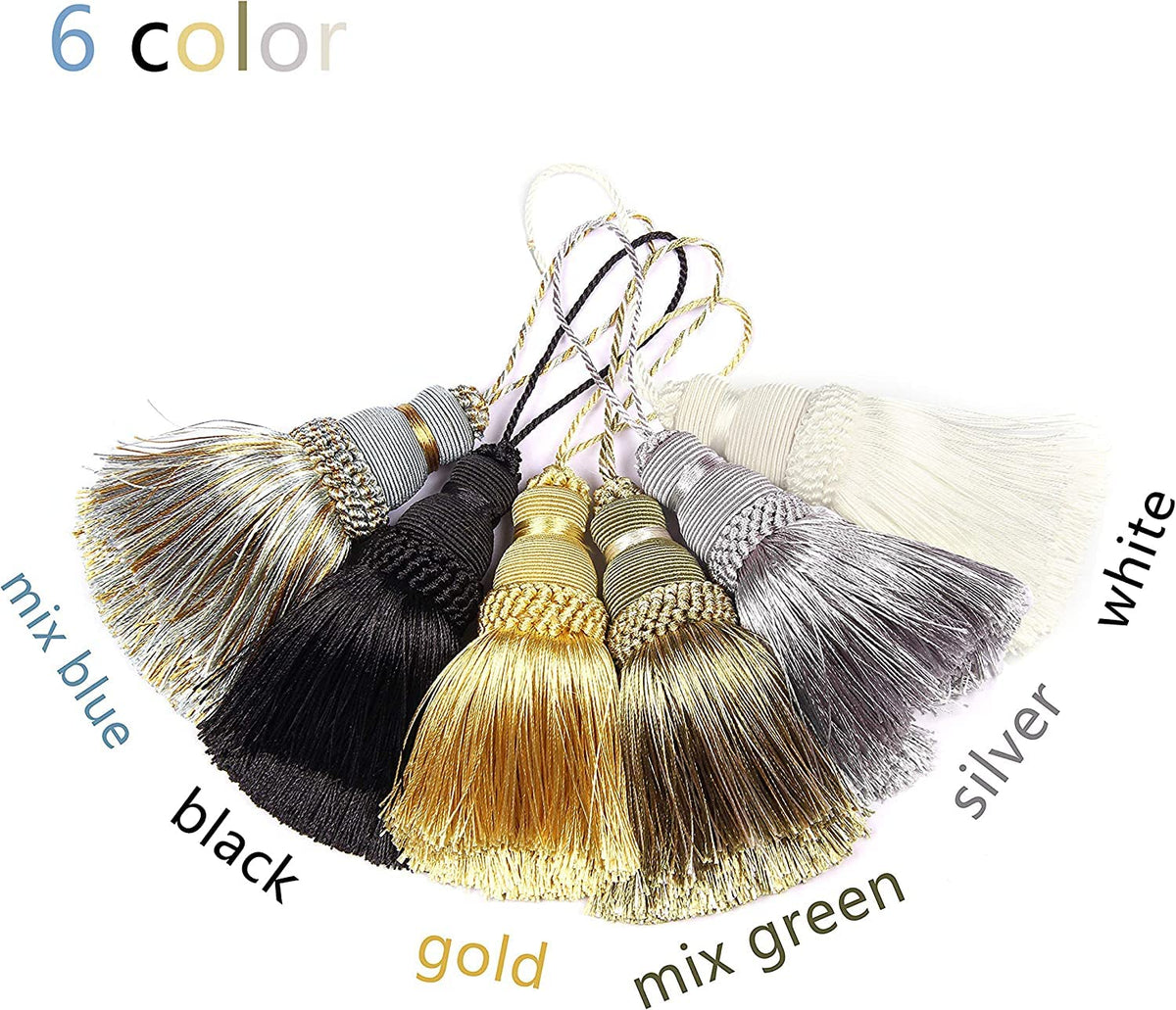 Tassels 4 Pcs Key Tassel with Loops Handmade Craft Charms